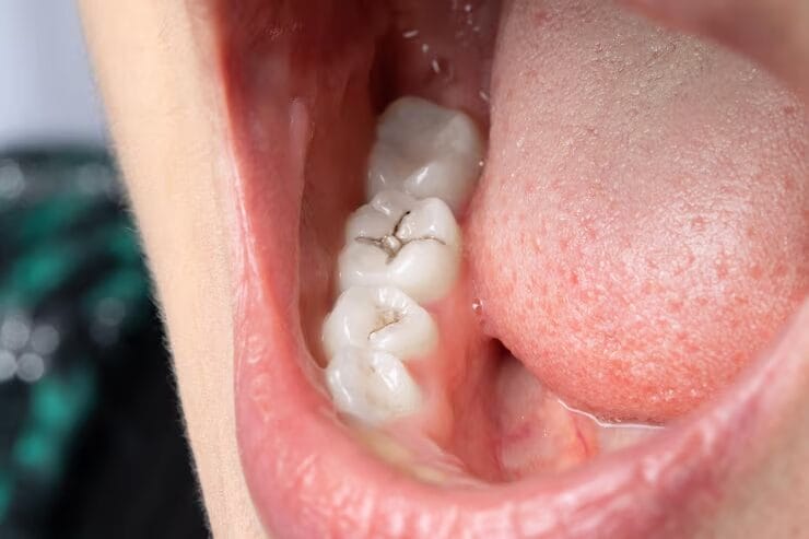caries en los dientes de un paciente